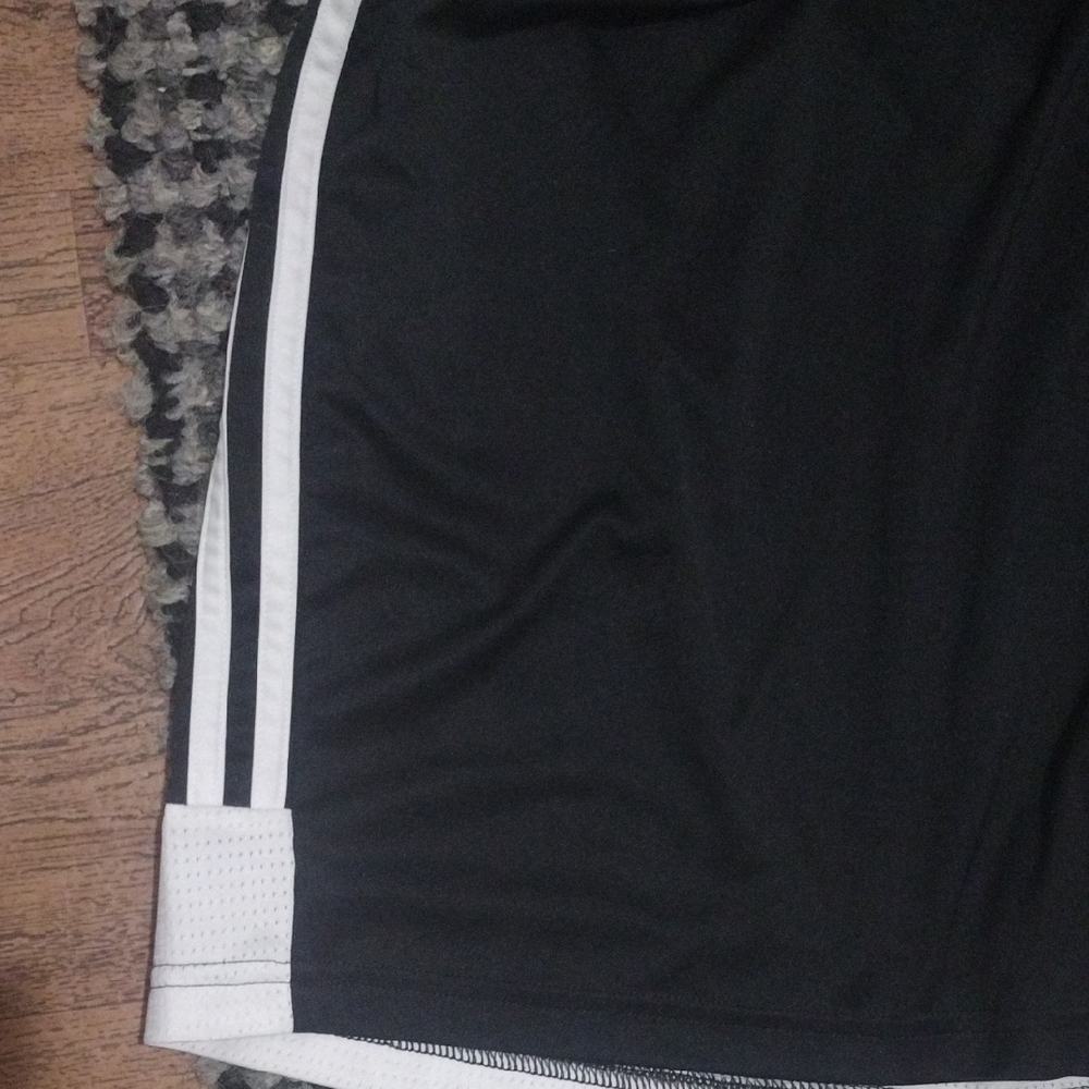 Adidas Men's Black Athletic Shorts with White Stripes - Picture 5 of 7
